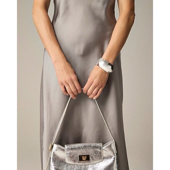 J Crew Womens Gwyneth Slip Dress Sz 00 Vintage Dove Gray Luster Charmeuse Midi - Picture 4 of 6